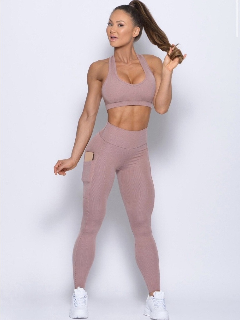 Bombshell Sportswear Lounge Rib Leggings in Mauve